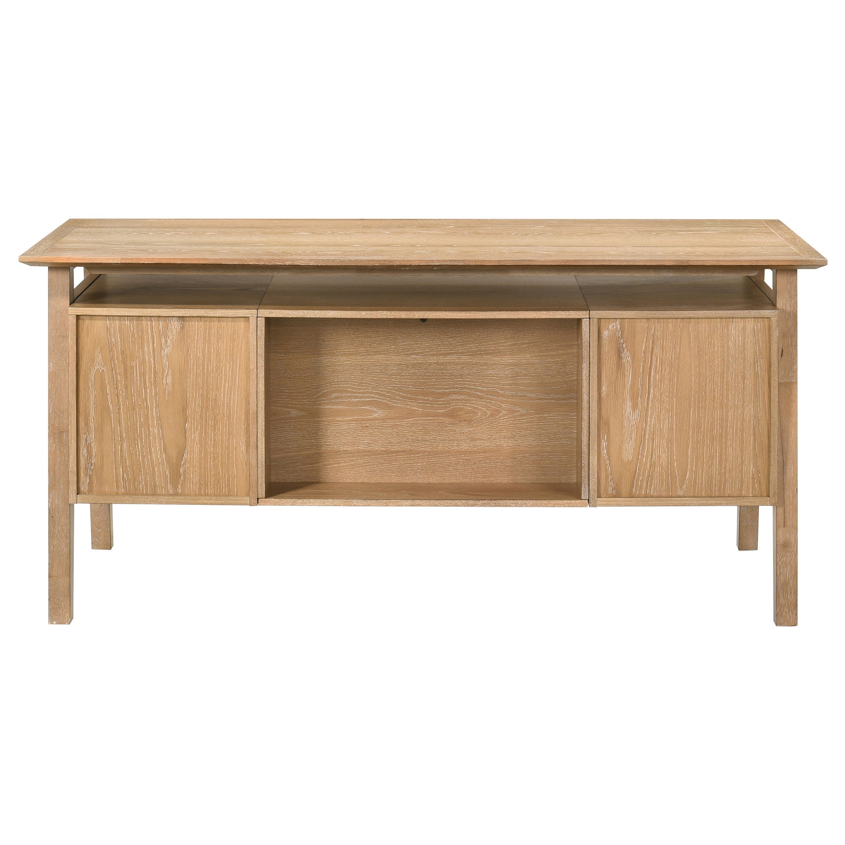 Goodson 64-inch 4-Drawer Double Pedestal Computer Desk Distressed Light Brown