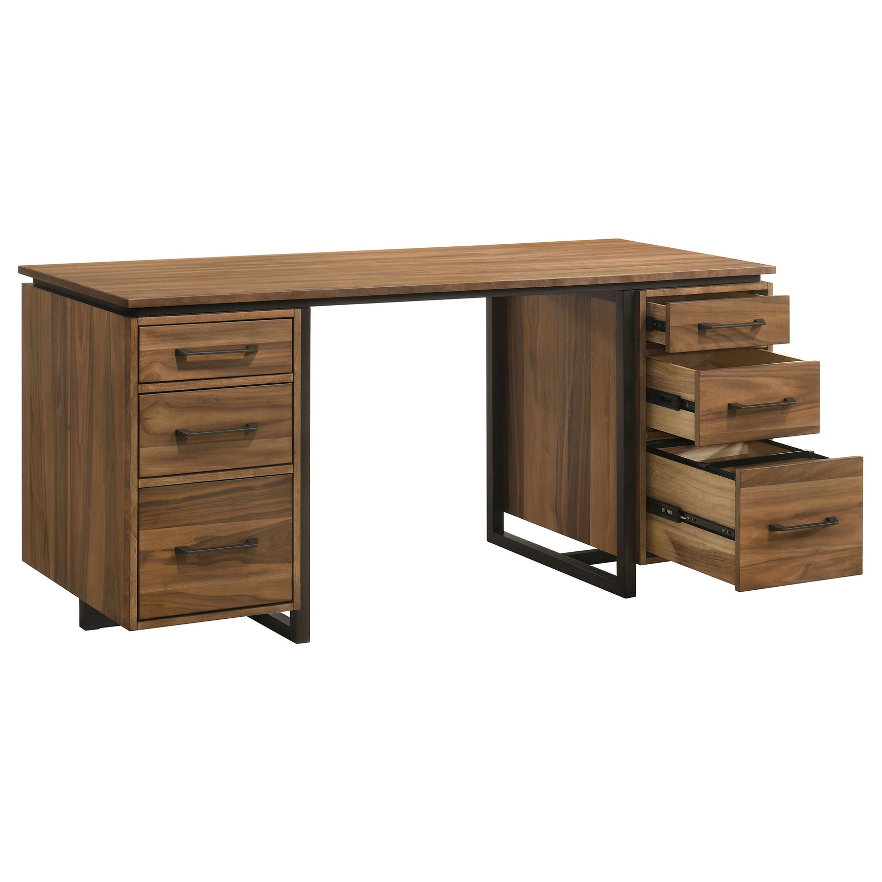 Tampa Furniture Outlet - Coaster - Berhalter 6-Drawer Double Pedestal File Computer Desk - 801596