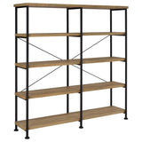 Tampa Furniture Outlet - Coaster - Analiese 63-inch 4-shelf Double Bookshelf Mango - 801853