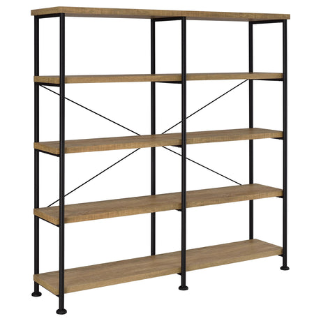 Tampa Furniture Outlet - Coaster - Analiese 63-inch 4-shelf Double Bookshelf Mango - 801853