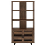 Maddox 71-inch 3-shelf Cabinet Bookcase Walnut - Tampa Furniture Outlet
