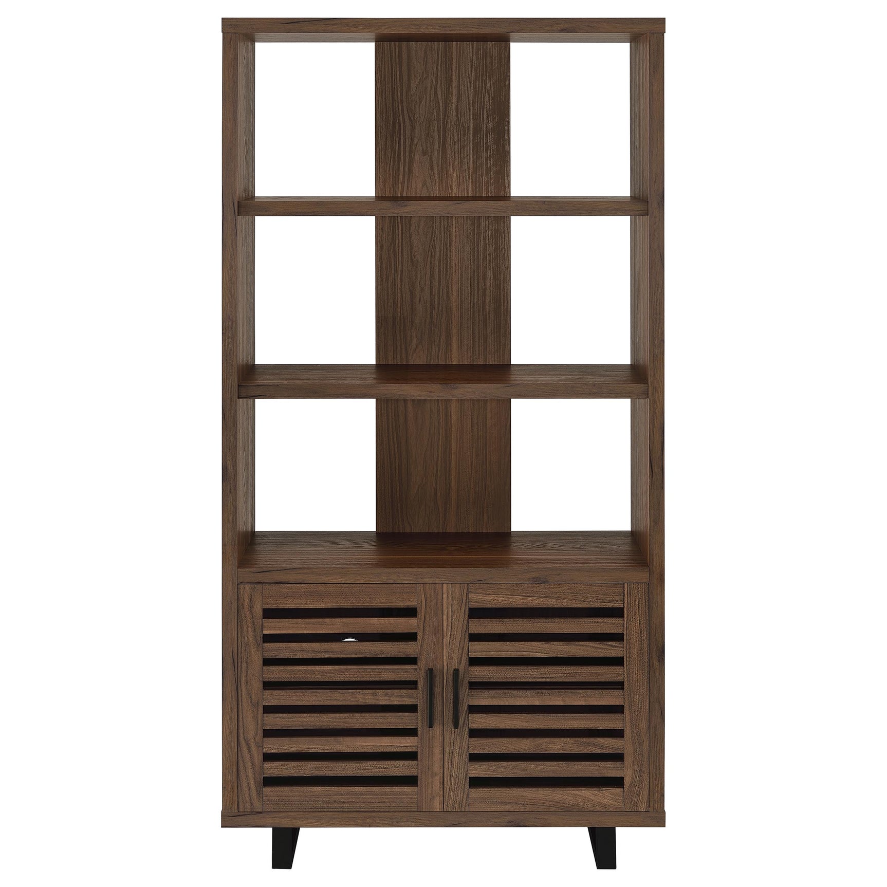 Maddox 71-inch 3-shelf Cabinet Bookcase Walnut - Tampa Furniture Outlet