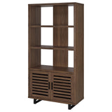 Maddox 71-inch 3-shelf Cabinet Bookcase Walnut - Tampa Furniture Outlet