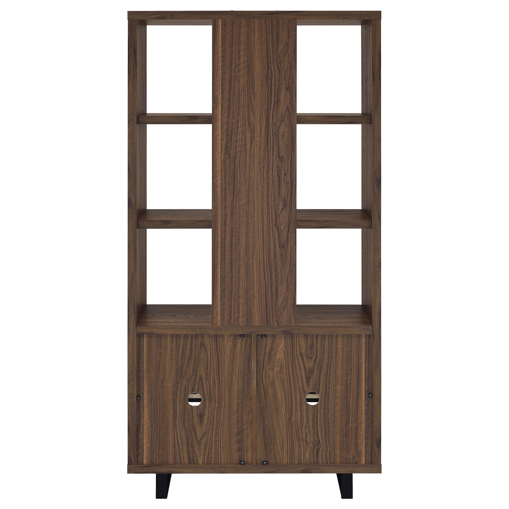Maddox 71-inch 3-shelf Cabinet Bookcase Walnut - Tampa Furniture Outlet
