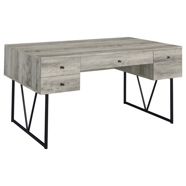 Tampa Furniture Outlet - Coaster - Analiese 63-inch 4-drawer Writing Desk Grey Driftwood - 801999
