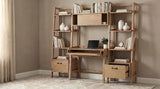Fabian 4-piece Computer Desk and Bookshelf Set Distressed Light Brown