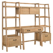 Tampa Furniture Outlet - Coaster - Fabian 4-piece Computer Desk and Bookshelf Set Distressed Light Brown - 802041-SET