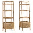 Tampa Furniture Outlet - Coaster - Fabian 2-piece 4-shelf Bookshelf with Drawer Distressed Light Brown - 802043