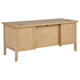 Vermes 66-inch 7-drawer Computer Desk with Power Outlet Light Ash