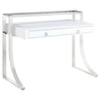 Tampa Furniture Outlet - Coaster - Gemma 48-inch 2-drawer Writing Desk White High Gloss - 802141