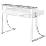 Gemma 48-inch 2-drawer Writing Desk White High Gloss