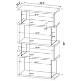 Emelle 63-inch 4-shelf Glass Panel Bookshelf Grey Driftwood - Tampa Furniture Outlet