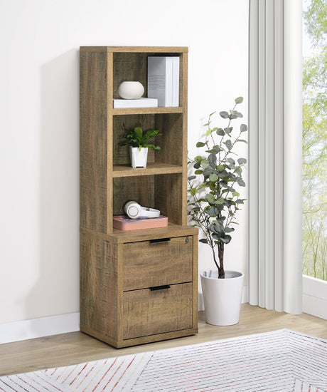 Westpark 3-shelf Bookcase USB and Lockable Drawer Mango - Tampa Furniture Outlet