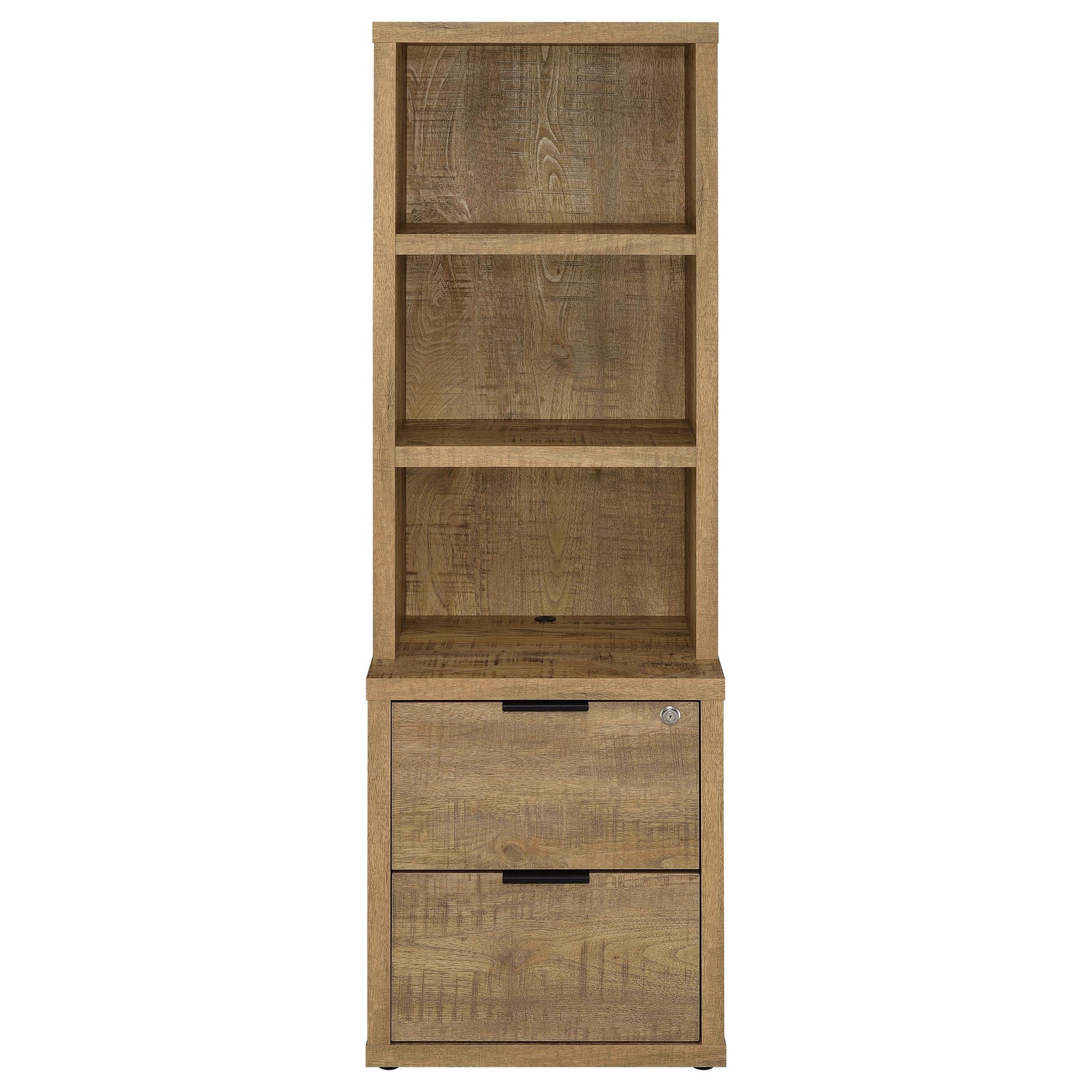 Westpark 3-shelf Bookcase USB and Lockable Drawer Mango - Tampa Furniture Outlet