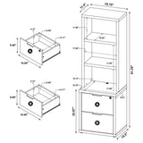 Westpark 3-shelf Bookcase USB and Lockable Drawer Mango - Tampa Furniture Outlet