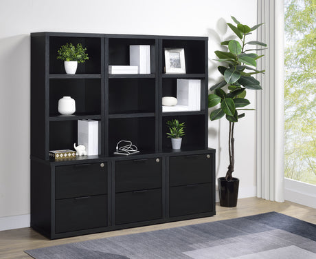 Tampa Furniture Outlet - Coaster - Westpark 3-piece Wall Unit Bookcase Set with USB Black - 802703-S3