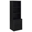 Tampa Furniture Outlet - Coaster - Westpark 3-shelf Bookcase USB and Lockable Drawer Black - 802703