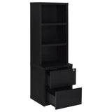 Westpark 3-shelf Bookcase USB and Lockable Drawer Black - Tampa Furniture Outlet