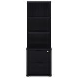 Westpark 3-shelf Bookcase USB and Lockable Drawer Black - Tampa Furniture Outlet