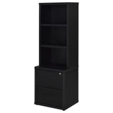 Westpark 3-shelf Bookcase USB and Lockable Drawer Black - Tampa Furniture Outlet