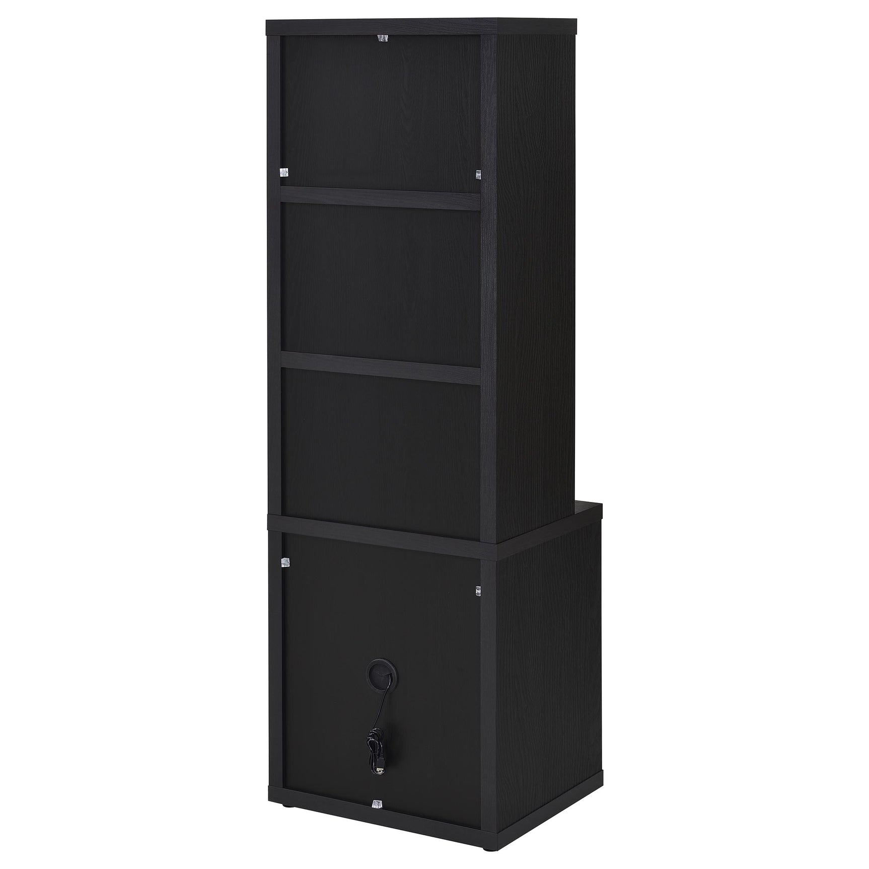 Westpark 3-shelf Bookcase USB and Lockable Drawer Black - Tampa Furniture Outlet
