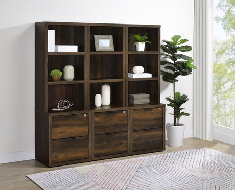 Tampa Furniture Outlet - Coaster - Westpark 3-piece Wall Unit Bookcase Set with USB Dark Pine - 802713-S3
