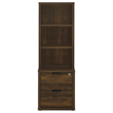 Westpark 3-shelf Bookcase USB and Lockable Drawer Dark Pine - Tampa Furniture Outlet