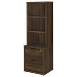 Westpark 3-shelf Bookcase USB and Lockable Drawer Dark Pine - Tampa Furniture Outlet