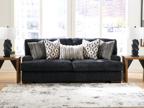 Tampa Furniture Outlet - Ashley Furniture - Whitmore Manor Living Room - Sofa / Black Pearl - 8040438