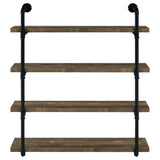 Elmcrest 39-inch 4-shelf Wall Bookshelf Rustic Oak - Tampa Furniture Outlet