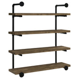 Elmcrest 39-inch 4-shelf Wall Bookshelf Rustic Oak - Tampa Furniture Outlet