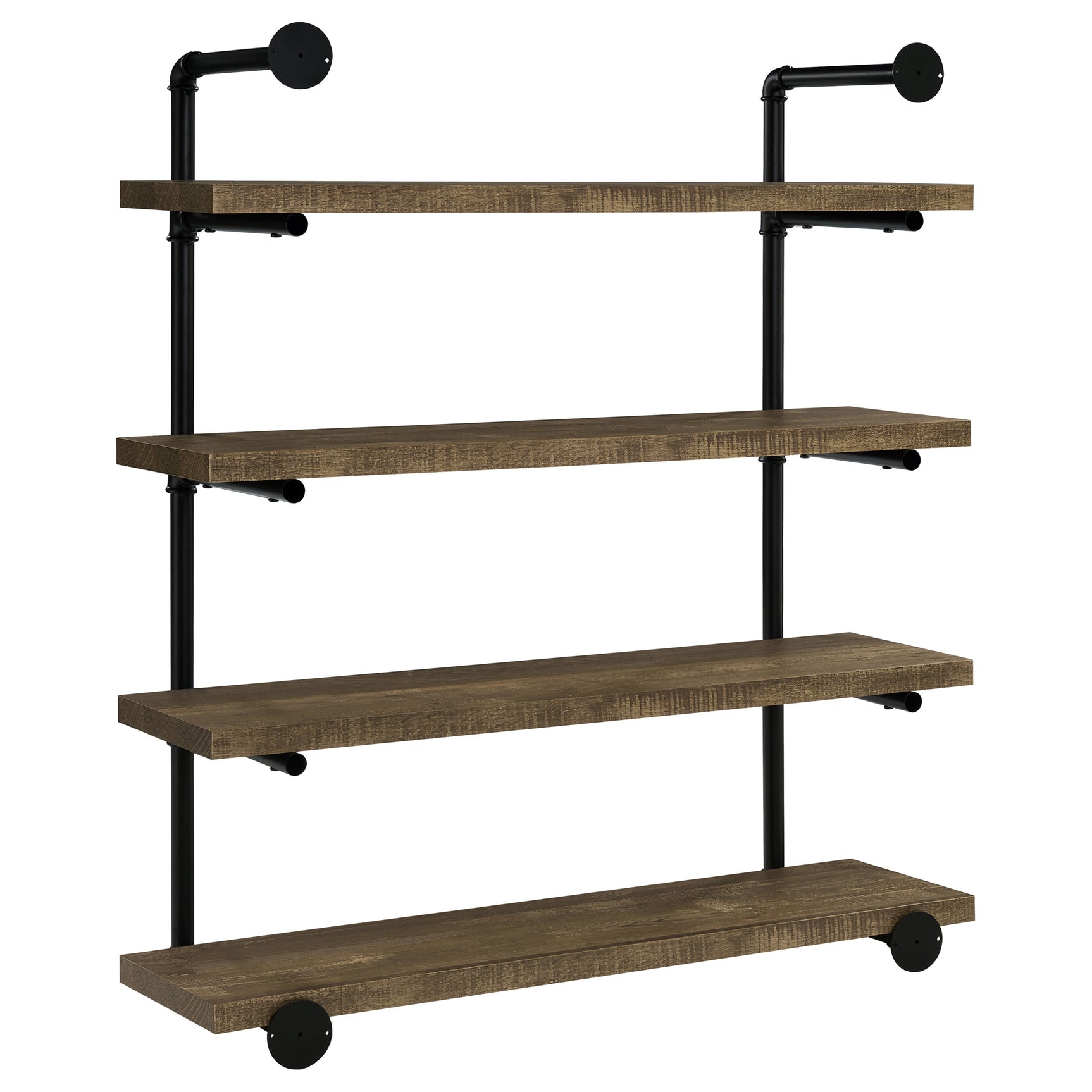 Elmcrest 39-inch 4-shelf Wall Bookshelf Rustic Oak - Tampa Furniture Outlet