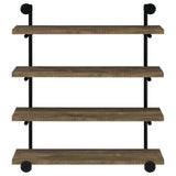 Elmcrest 39-inch 4-shelf Wall Bookshelf Rustic Oak - Tampa Furniture Outlet