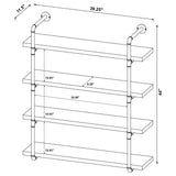 Elmcrest 39-inch 4-shelf Wall Bookshelf Rustic Oak - Tampa Furniture Outlet