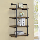 Elmcrest 24-inch 4-shelf Wall Bookshelf Rustic Oak - Tampa Furniture Outlet