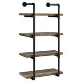 Tampa Furniture Outlet - Coaster - Elmcrest 24-inch 4-shelf Wall Bookshelf Rustic Oak - 804426