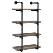 Tampa Furniture Outlet - Coaster - Elmcrest 24-inch 4-shelf Wall Bookshelf Rustic Oak - 804426