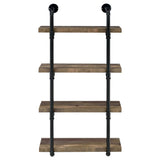 Elmcrest 24-inch 4-shelf Wall Bookshelf Rustic Oak - Tampa Furniture Outlet