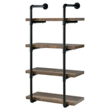 Elmcrest 24-inch 4-shelf Wall Bookshelf Rustic Oak - Tampa Furniture Outlet