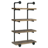 Elmcrest 24-inch 4-shelf Wall Bookshelf Rustic Oak - Tampa Furniture Outlet