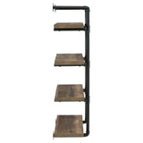 Elmcrest 24-inch 4-shelf Wall Bookshelf Rustic Oak - Tampa Furniture Outlet