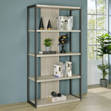 Loomis 72-inch 4-shelf Bookshelf Whitewashed Grey - Tampa Furniture Outlet