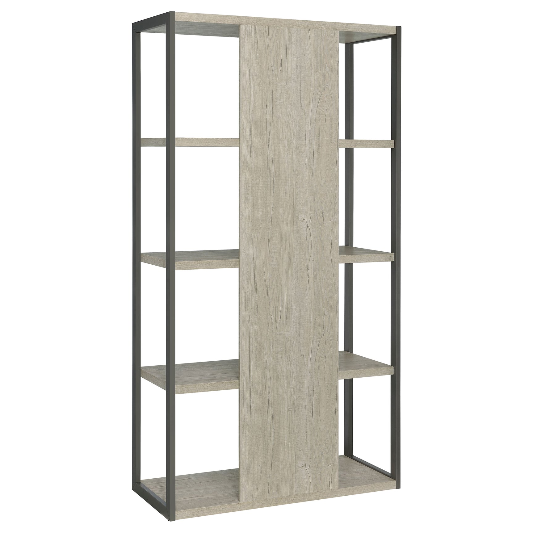 Loomis 72-inch 4-shelf Bookshelf Whitewashed Grey - Tampa Furniture Outlet