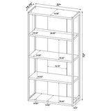 Loomis 72-inch 4-shelf Bookshelf Whitewashed Grey - Tampa Furniture Outlet