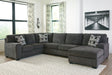 Tampa Furniture Outlet - Ashley Furniture - Ballinasloe Sectional - RAF 3-Piece Sectional with Chaise / Smoke - 80703S1