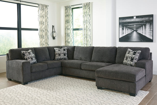 Tampa Furniture Outlet - Ashley Furniture - Ballinasloe Sectional - RAF 3-Piece Sectional with Chaise / Smoke - 80703S1