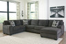 Tampa Furniture Outlet - Ashley Furniture - Ballinasloe Sectional - RAF 3-Piece Sectional with Chaise / Smoke - 80703S1