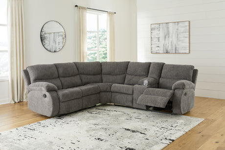 Tampa Furniture Outlet - Ashley Furniture - Museum Sectional - 2-Piece Reclining Sectional / Pewter - 81807S1