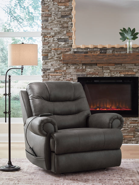 Tampa Furniture Outlet - Ashley Furniture - Revived and Restored Living Room - Power Lift Recliner / Granite - PC8240612