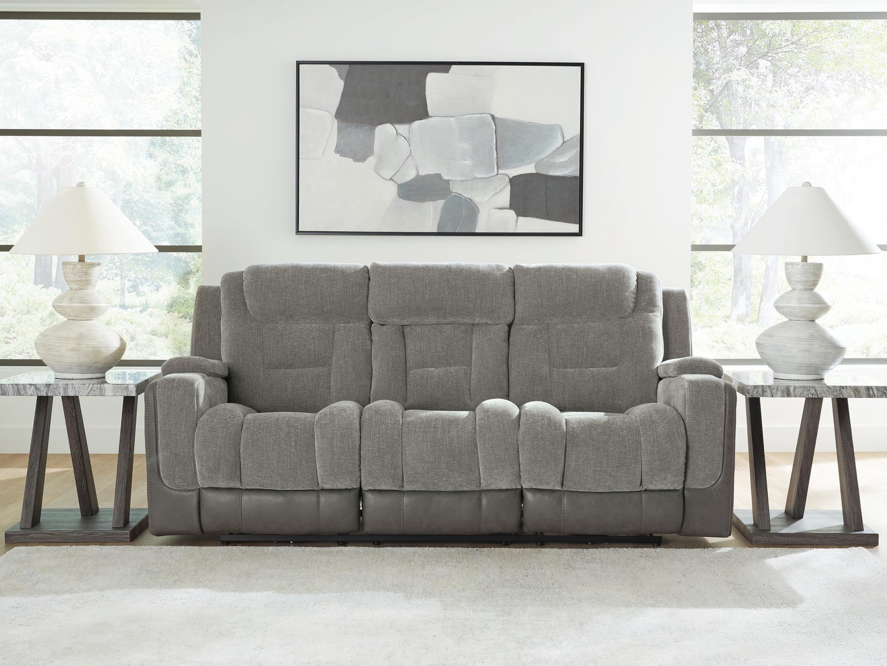 Tampa Furniture Outlet - Ashley Furniture - Mixed Motion Living Room - PWR REC Sofa with ADJ Headrest - PC8350515